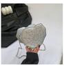 Chic City Style Heart-shaped Spider Web Shoulder Bag With Car Line Decoration Soft Pu Material