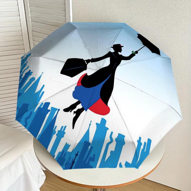 1PC Mary Poppins Flying Umbrella-8-Rib Reinforced, Automatic Open, Lightweight & Durable, Cute Fashion Accessory for Outdoor-K1328