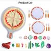TUMAMA Pretend Play Food Set,Felt Pizza Food Toy,Play Cutting Pizza Toys with Beef Steak,Vegetables,Dinnerware and Plates Accessories for Toddlers