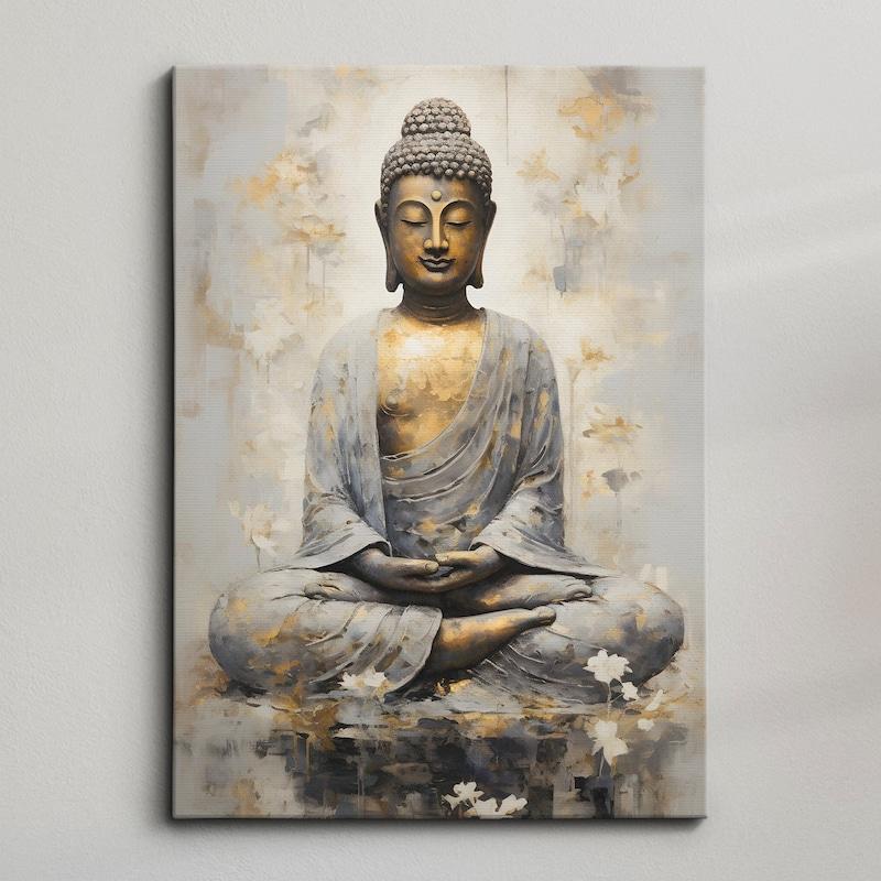 Tapestry Buddhist art in golden style 75x100