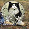 1PC Cat, floralAutomatic Open/Close Umbrella with Windproof, 8-Rib Sturdy Canopy, Durable Ribs, Fashionable Design, Outdoor Accessory, Fun Prin, Holid