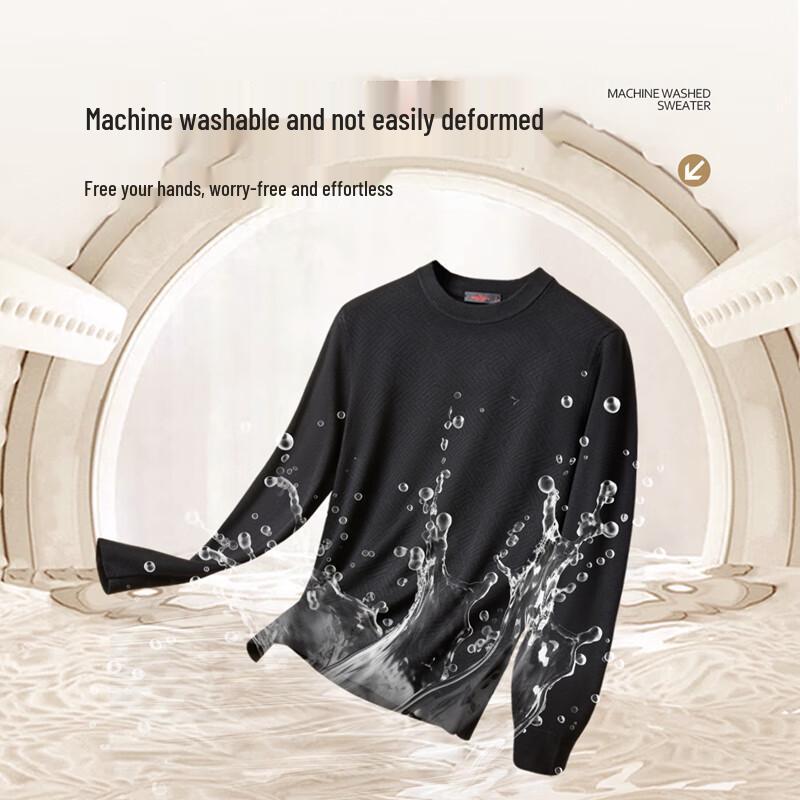 

Septwolves Men s Washable Anti-Static Round Neck Knit Sweater 4XL