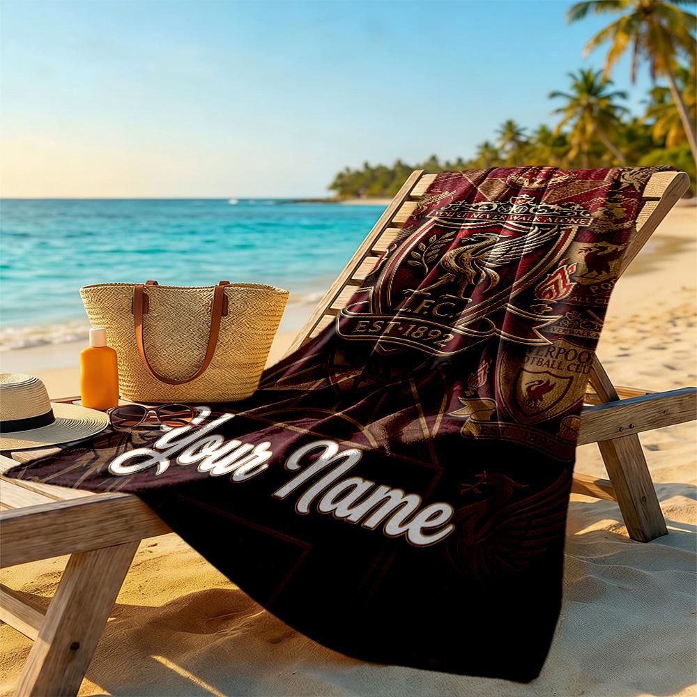 Liverpool Team Customize Your Name Beach Towel Quickdry Soft Microfiber Portable For Swimmingbeachcamping Travel Beach Accessoriesgym