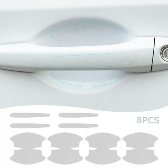 8Pcs Car Door Bowl Handle Anti-scratch Clear Protection Film Sticker Decal Kits