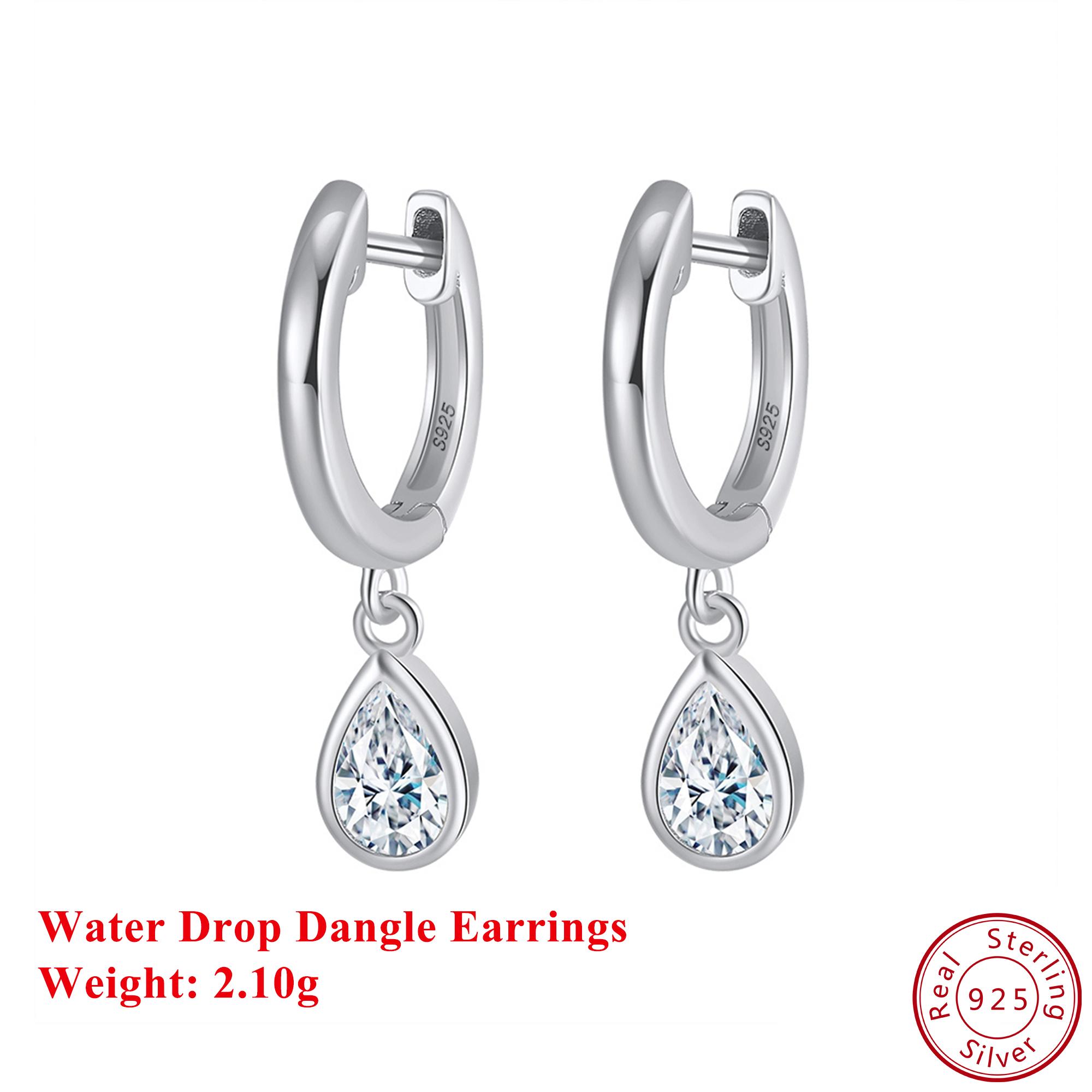 

Effie Queen 925 Sterling Silver Dangle Earrings With AAAA Sparkling Oval Cubic Zirconia Decoration Ear Accessory Fine Gift APE50