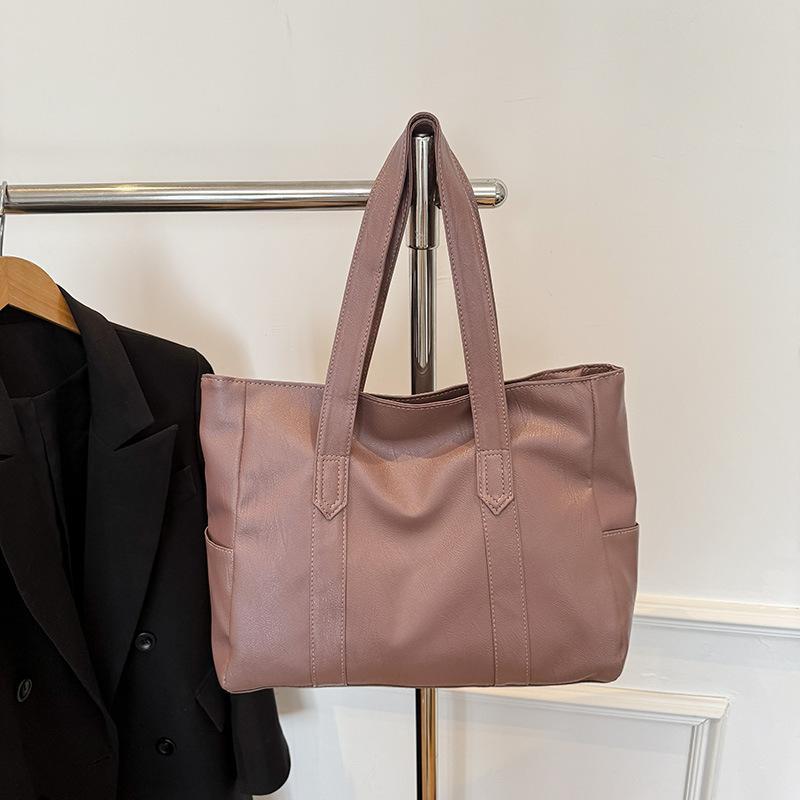 Vintage Ladies Bag Large Capacity Handbag , Vintage Plain Shoulder Bag , Ladies Commuter Casual Handbag 1Pc