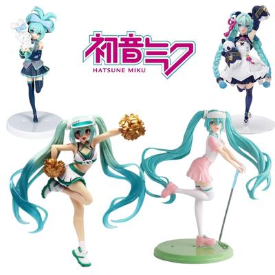 Chapéus Fashion Série Hatsune Miku Figura de Anime Cheerleader Hatsune Miku Figuras de Ação Kawaii Menina Figura de PVC Modelo de Coleção Brinquedos