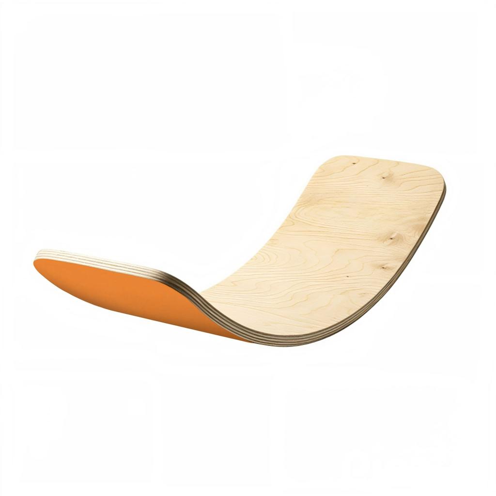 Wooden Balance Board Wobble Rocker Board Body Balancing Activity Training Toy Lama Smile Orange
