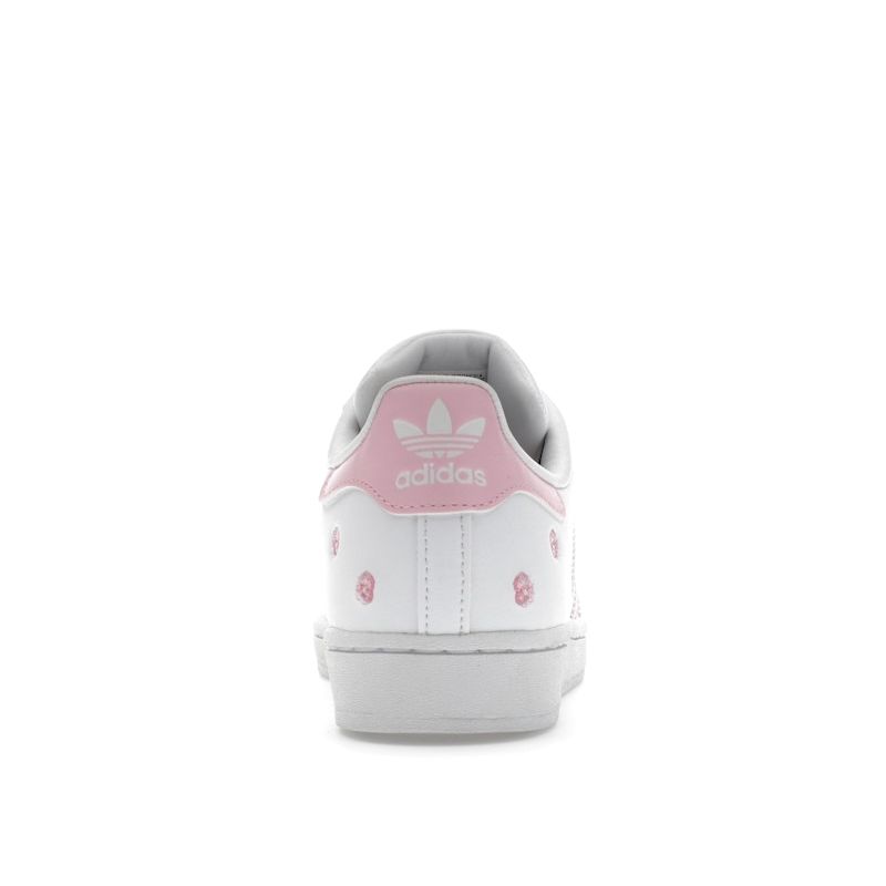 Adidas Superstar J Pink Floral Embroidery Kids Sneakers White Cloud-White Clear-Pink IG7015