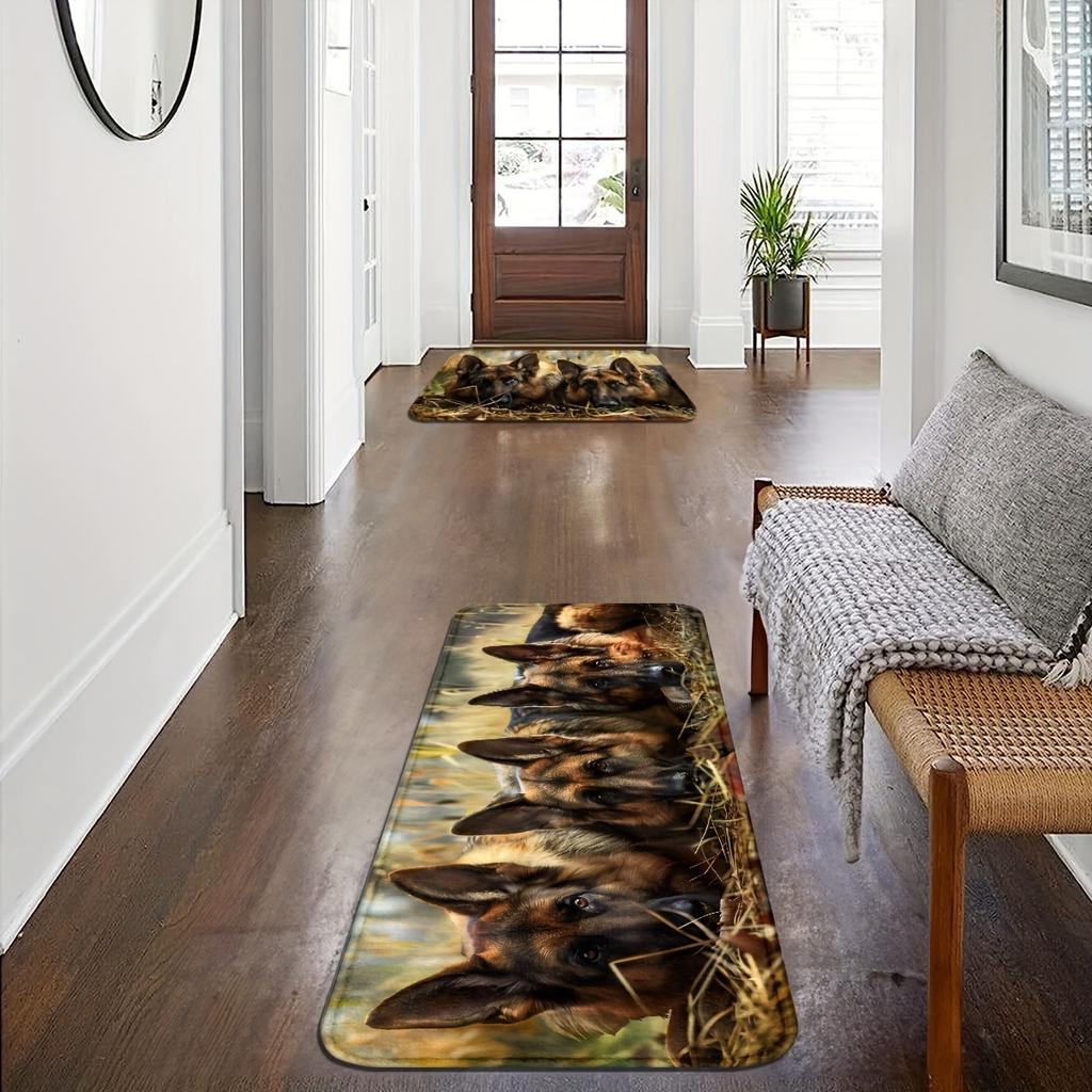 1Pcs Anti Fatigue Kitchen Rugs,  Dogs  Print Waterproof Non-Slip Thick Cushioned Kitchen Mat Heavy Duty Comfort Standing Mat for Kitchen