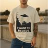 Voglio Credere in T-shirt | T-shirt da Uomo a Tema X-Files UFO Alieni Estate Cotone Moda Retro T-shirt