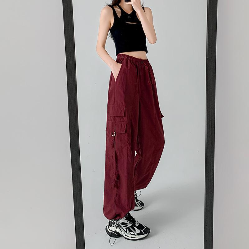 Summer Women's New Drape and Thin Informal Sweatpants Straight American Sports Wide-leg Pants