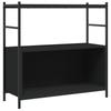 Black Bookshelf 80 x 30 x 78.5 cm Engineered Wood and Iron