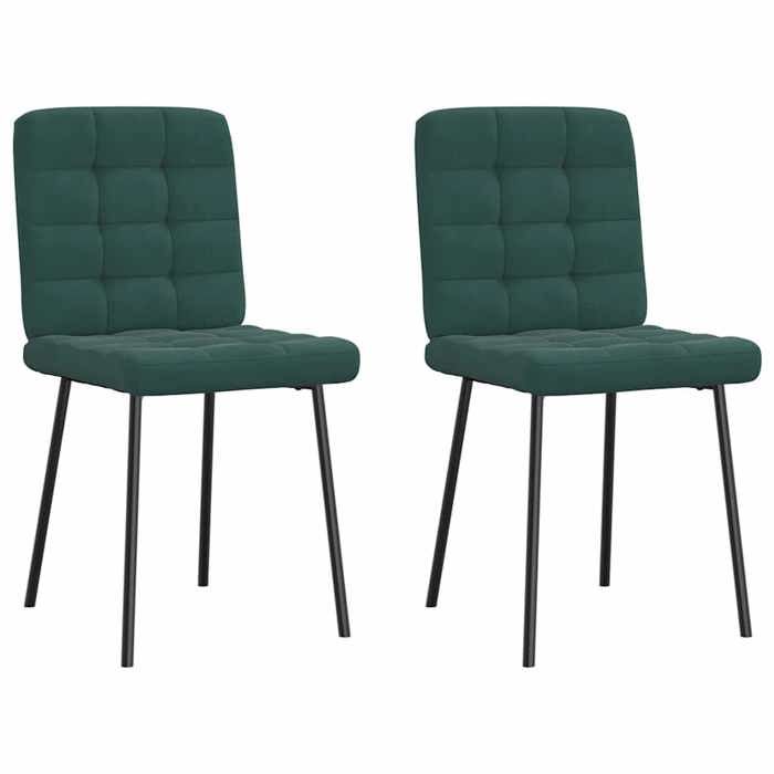 VidaXL Chaises à manger lot de 2 Vert foncé Velours 4101082