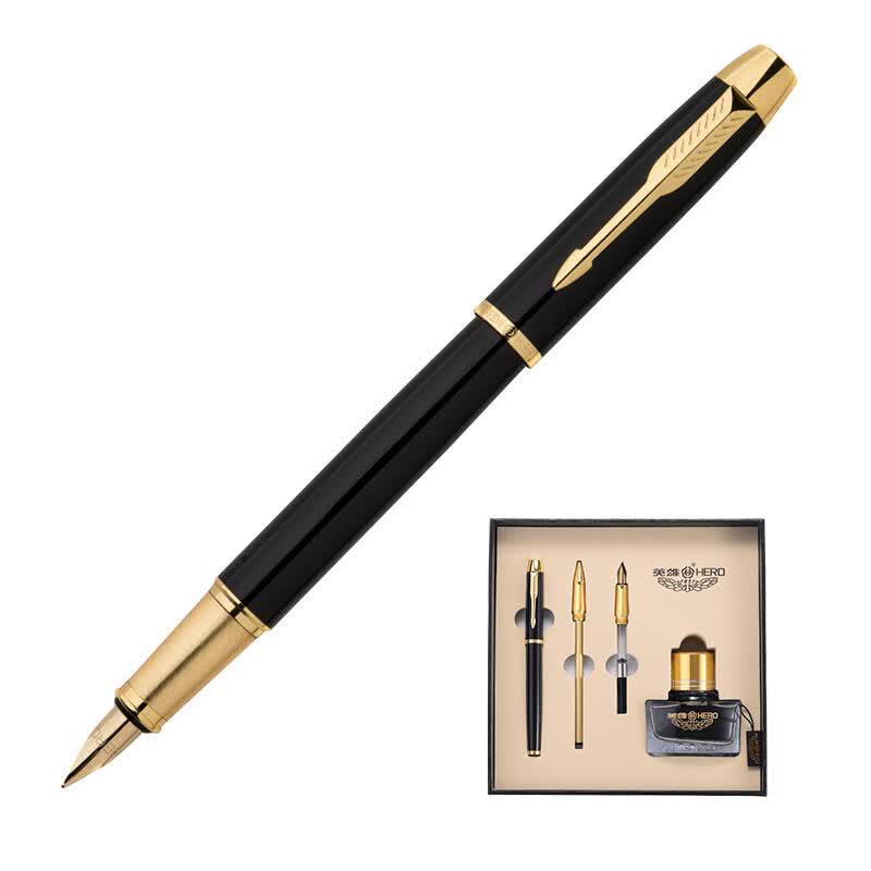 HERO 1801 Metal Fountain & Ballpoint Pen Gift Set