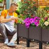 Outdoor Raised Garden Bed with Legs Planter Box for Vegetables/Herbs 47x15x19in Wooden Garden Box with Drain Outlet Easy Assemb