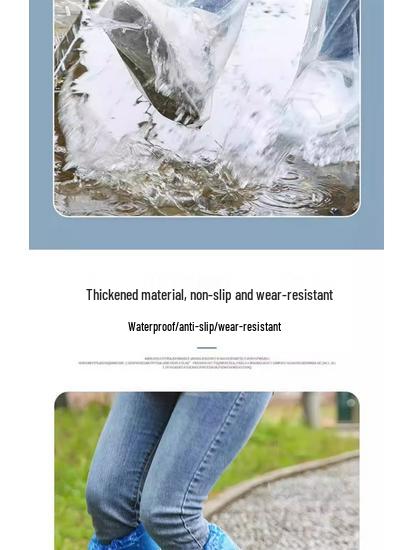 Waterproof Non-Slip High-Top Rain Shoe Covers for Men, Women, and Kids – Thick and Transparent for Rainy Days.