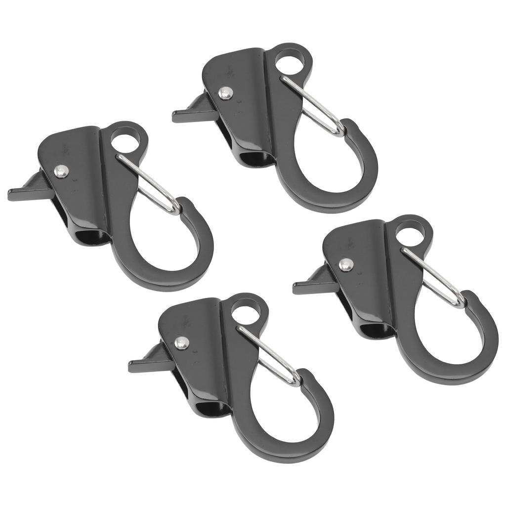 4PCS Spring Snap Attach Rope Hook 38?58in Opening 316 Stainless Steel Quick Threading Boat Spring