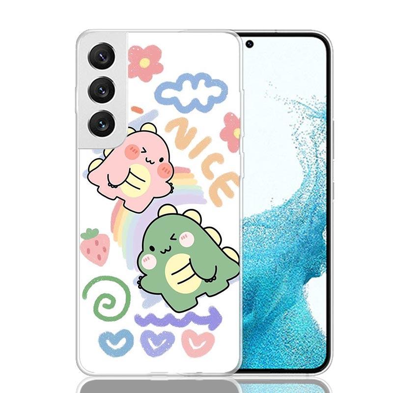 

Мультяшный милый чехол для телефона с динозавром для Samsung Galaxy S26 S25 Edge S24 S23 FE S22 Ultra S21 Plus S20 + Fundas Cover Coque Galaxy S Samsung S20 FE