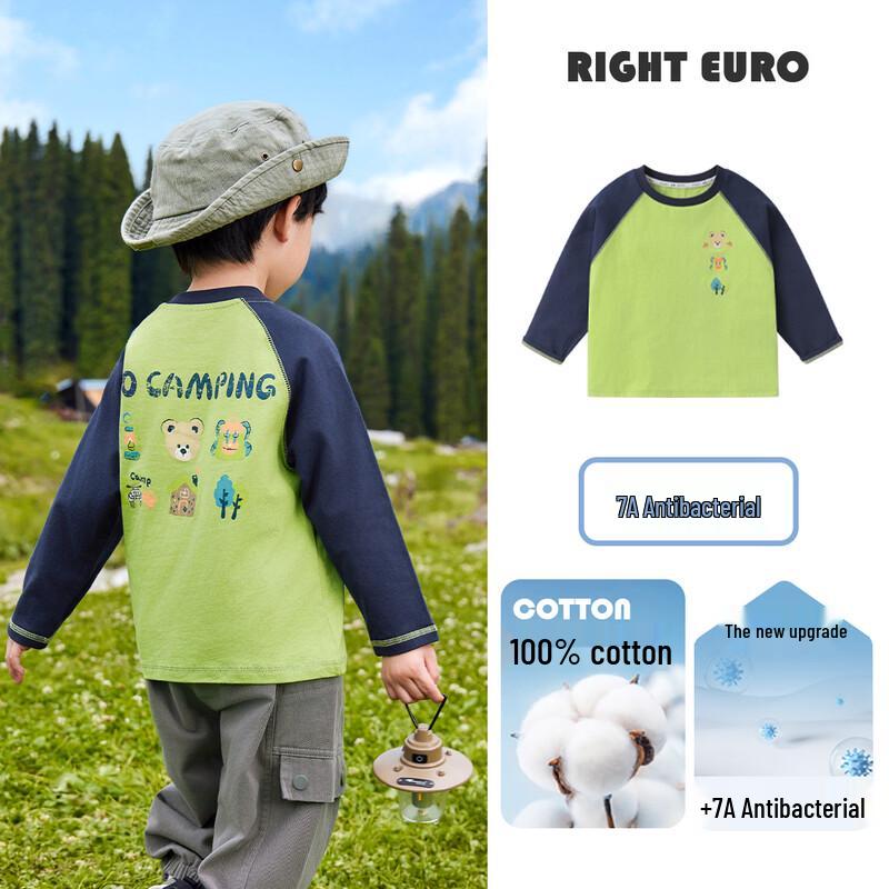 RightEuro Boys  Printed Raglan Long Sleeve T-Shirt 120