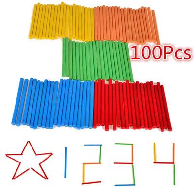 New 100pcs Children's Baby Learning Game Stick Bar Counting Rod Math Arithmetic Teaching Aids