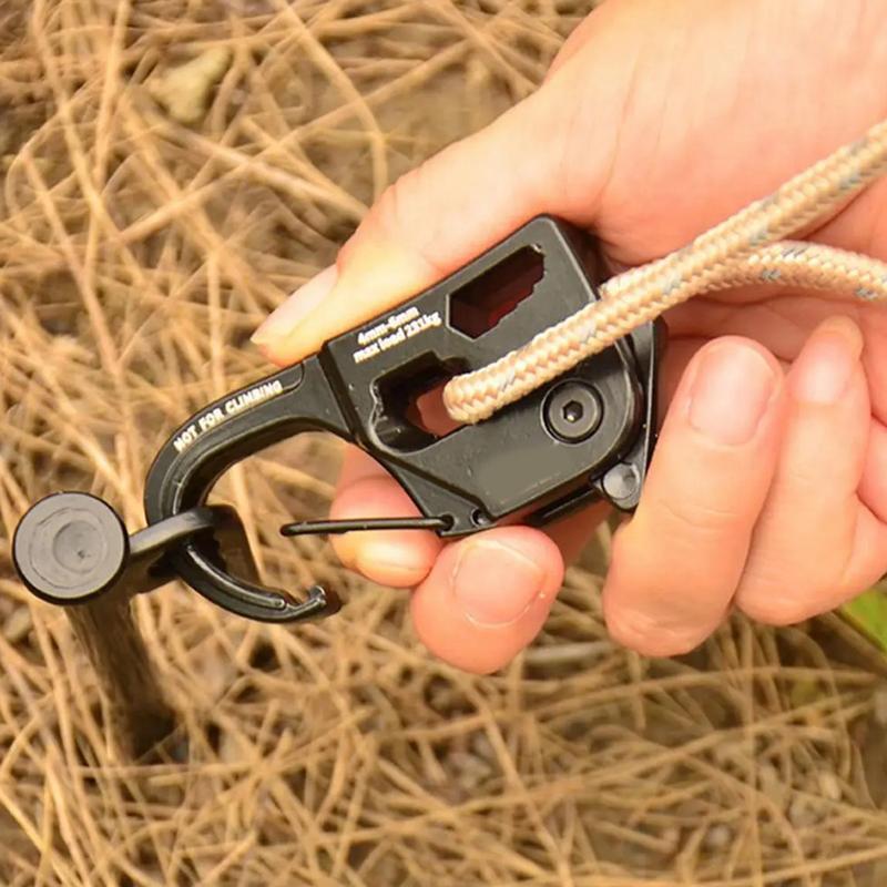 Camping Tent Rope Tightener Outdoor Aluminum Alloy Tensioner Portable Paracord Accessories Rust-Proof Rope Tightener for Travel