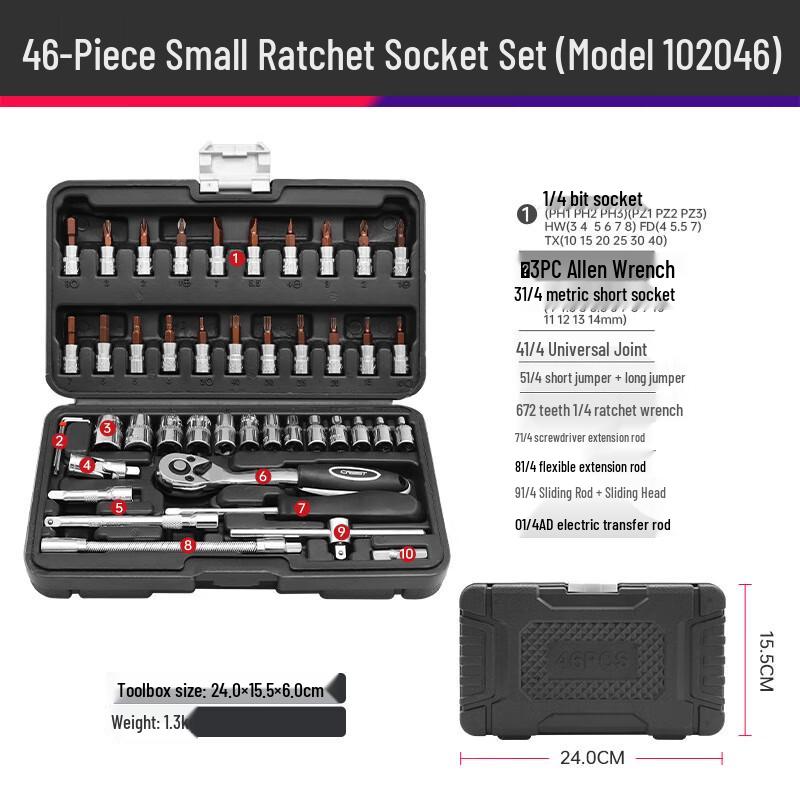 Rede 46-Piece Ratchet Wrench & Socket Set