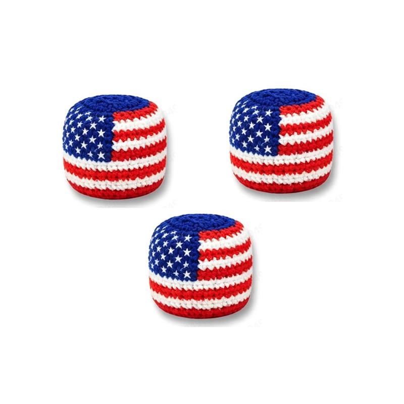 3/6er Pack Handgehäkelte Footbags, Strapazierfähige Gestrickte Kickbeutel, Weiche Gewebte Jonglierbälle für Koordinationstraining, Outdoor-Spiel, Partyspiele & Stressabbau