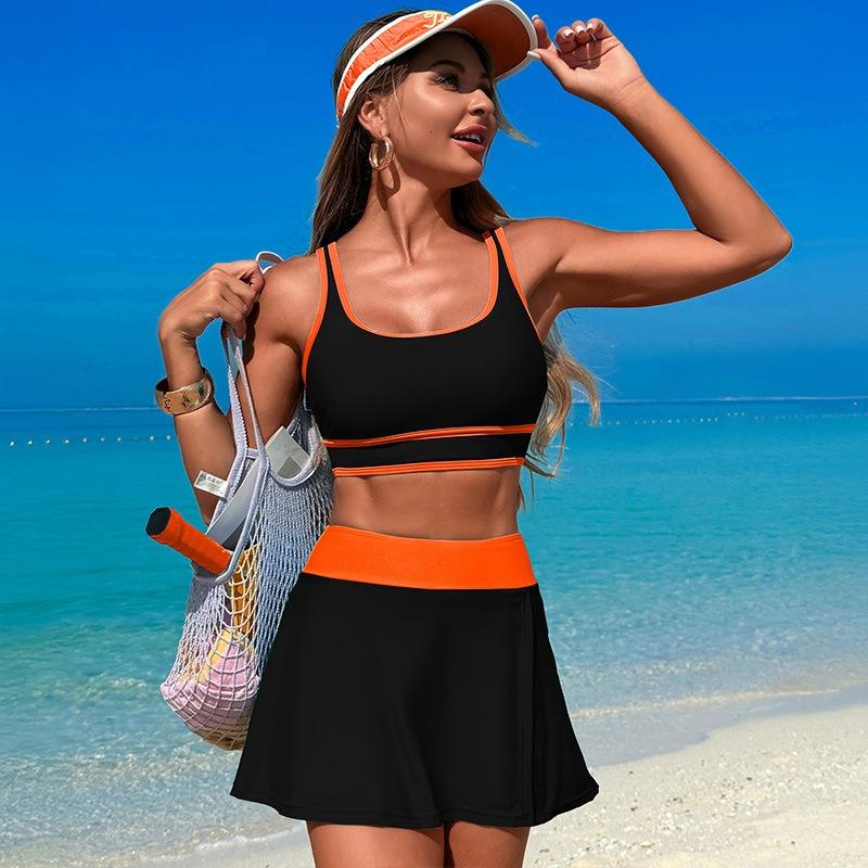 Dámské rychleschnoucí vysoce elastické dvoudílné dělené plavky Bikini pro plážové sporty