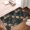 Festive Christmas Wreath Doormat- Lightweight, Machine-Washable Polyester Rug for Home Decor, Perfect for Bedroom, Kitchen, and
