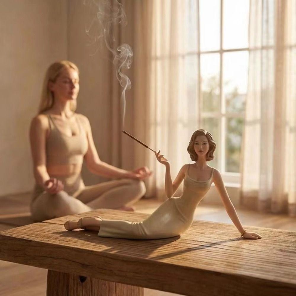Harz Aroma Statue Ständer Kreatives Räuchergefäß Frauenfigur Räucherkegel Halter Hausdekoration