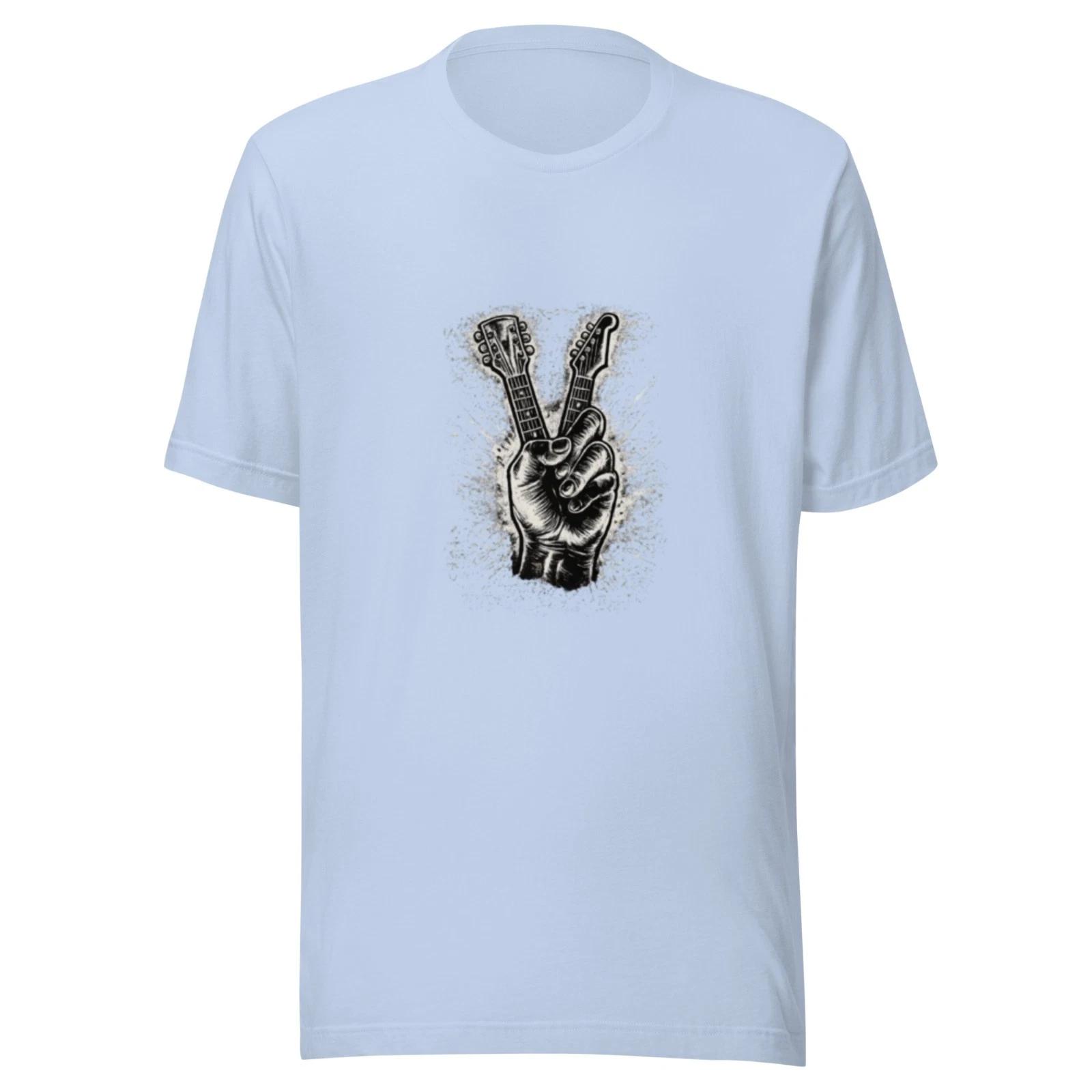 Rock Hand Peace Sign T-Shirt, Guitar Fingers Shirt, Music Lover Tee, Gift 6 4XL
