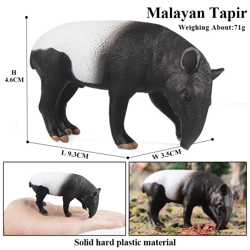 Oenux Wild Boar Tapirus Indicus Porcupine Animals Simulation Model Action Figures Figurine Educational Collection Kids Toy Gift