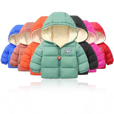 Winter Baby Boys Fleece Jacket Kids Cartoon Bear Zipper Coat Autumn Boy Warm Hooded Down Jackets Children Outerwear Clothing