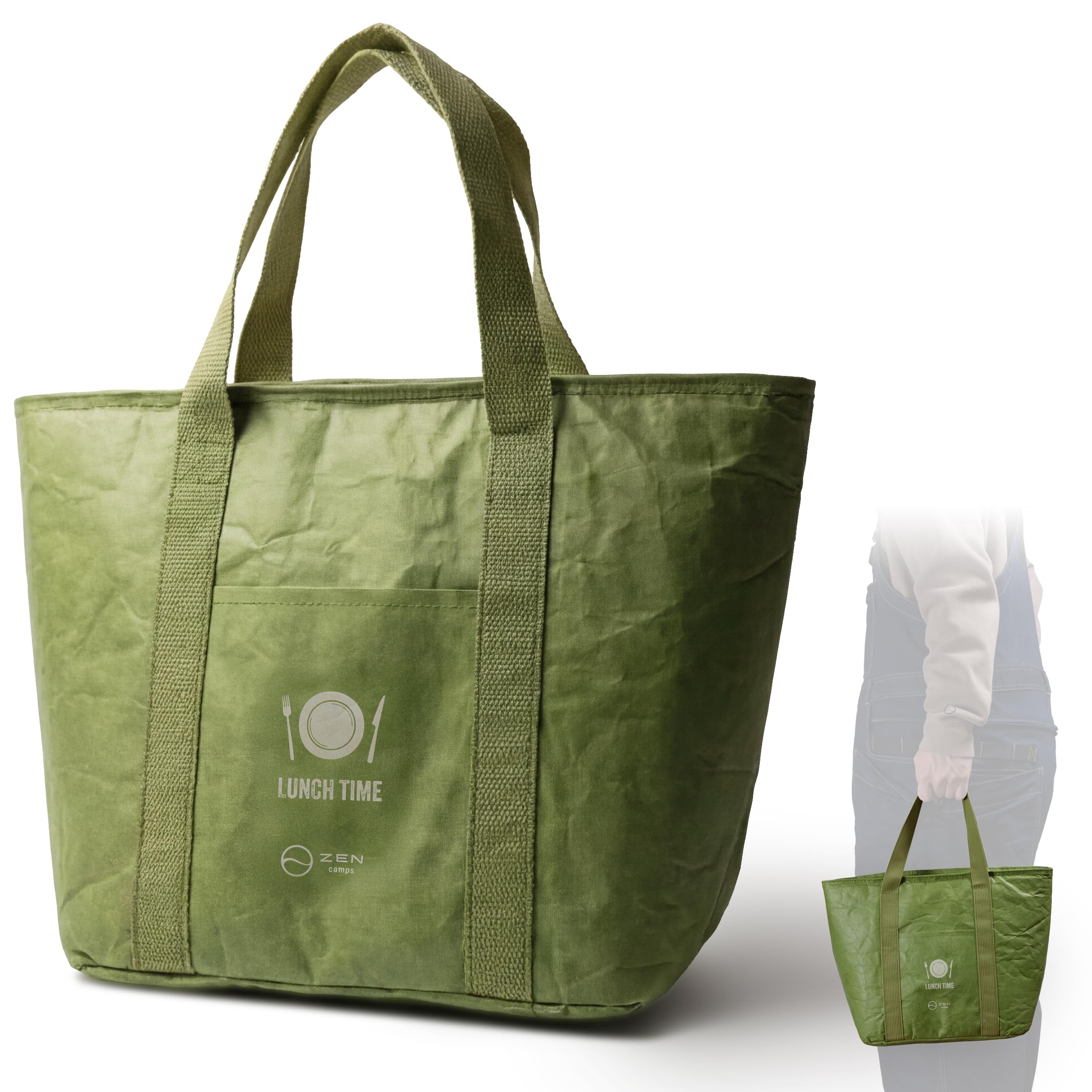 

ZEN Camps Lunch Bag, White, Insulated, Large Capacity, 7L Capacity, Perfect for Long Commutes, School, Picnics, and More, Eco-Friendly, Lightweight (O