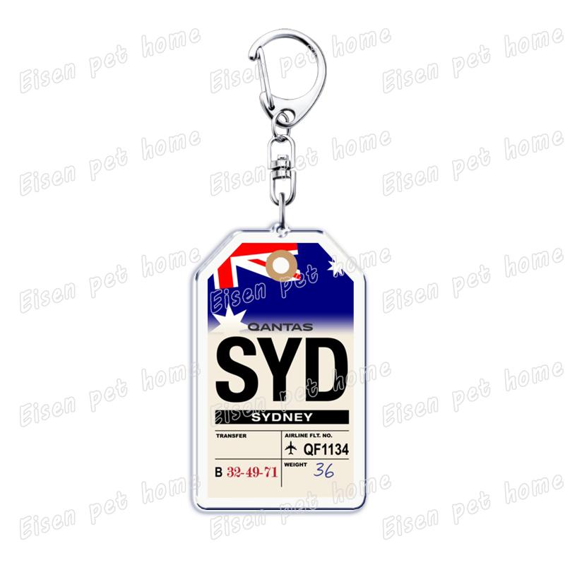Plane Ticket Koffer Keyrings for Accessories Bag Key Chain Ring Jewelry Fans Gifts Travel Country Label Keychain Llaveros