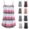 Elegant Women's Summer Strappy Tops Cami Dress In Floral Print For Beach Outings