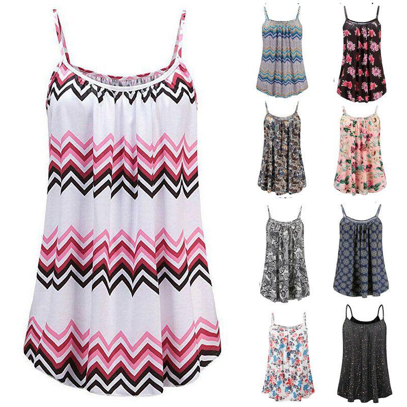 Elegant Women's Summer Strappy Tops Cami Dress In Floral Print For Beach Outings