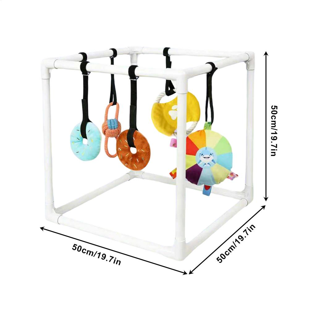 

Puppy Play Gym with 5 Hanging Toys Small Dog Playground Assembly Frame Training Tool for Training Teething Calming Floor Play