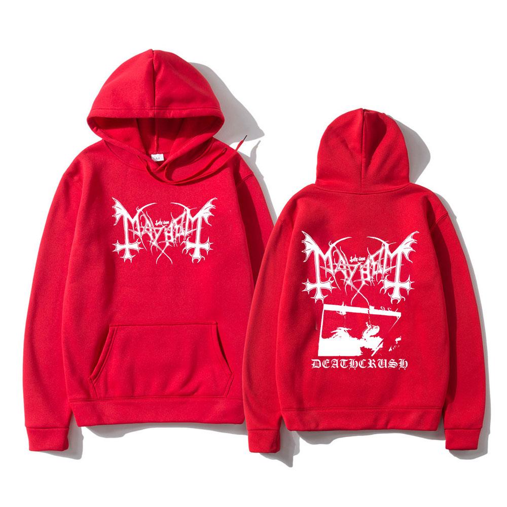 Mayhem Deathcrush Album Graphic Hoodie Men Women Casual Hip Hop Vintage Pullover Men's Double Sided Printed Comfortable Hoodies