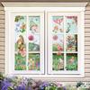9 Sheets Spring Flower Butterfly Gnomes Window Sticker Reusable PVC Decal Glass Door Clings for Home School Party Decors