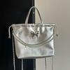 New Summer Fashion Niche Portable Silver Bundle Stray Bag Female Bow Crossbody Bucket Bag
