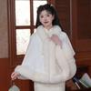 Elegant Plush Chinese Style Cloak Thicken Winter Warm Cape Plush Evening Capes  Cheongsam Lolita