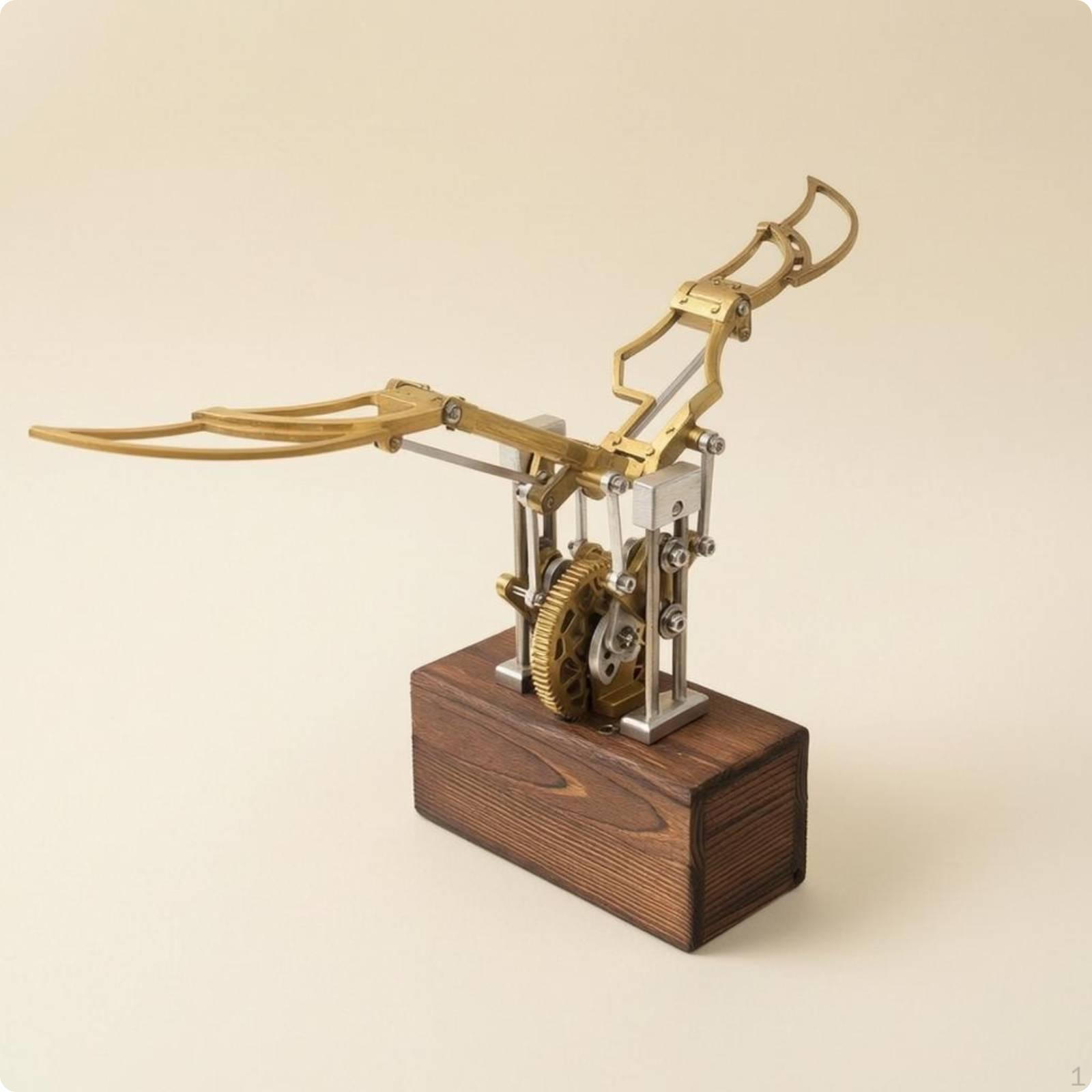 Dynamic Wing Desktop Ornament Creative Design Mechanical Sculpture Intricate Detailing Flapping