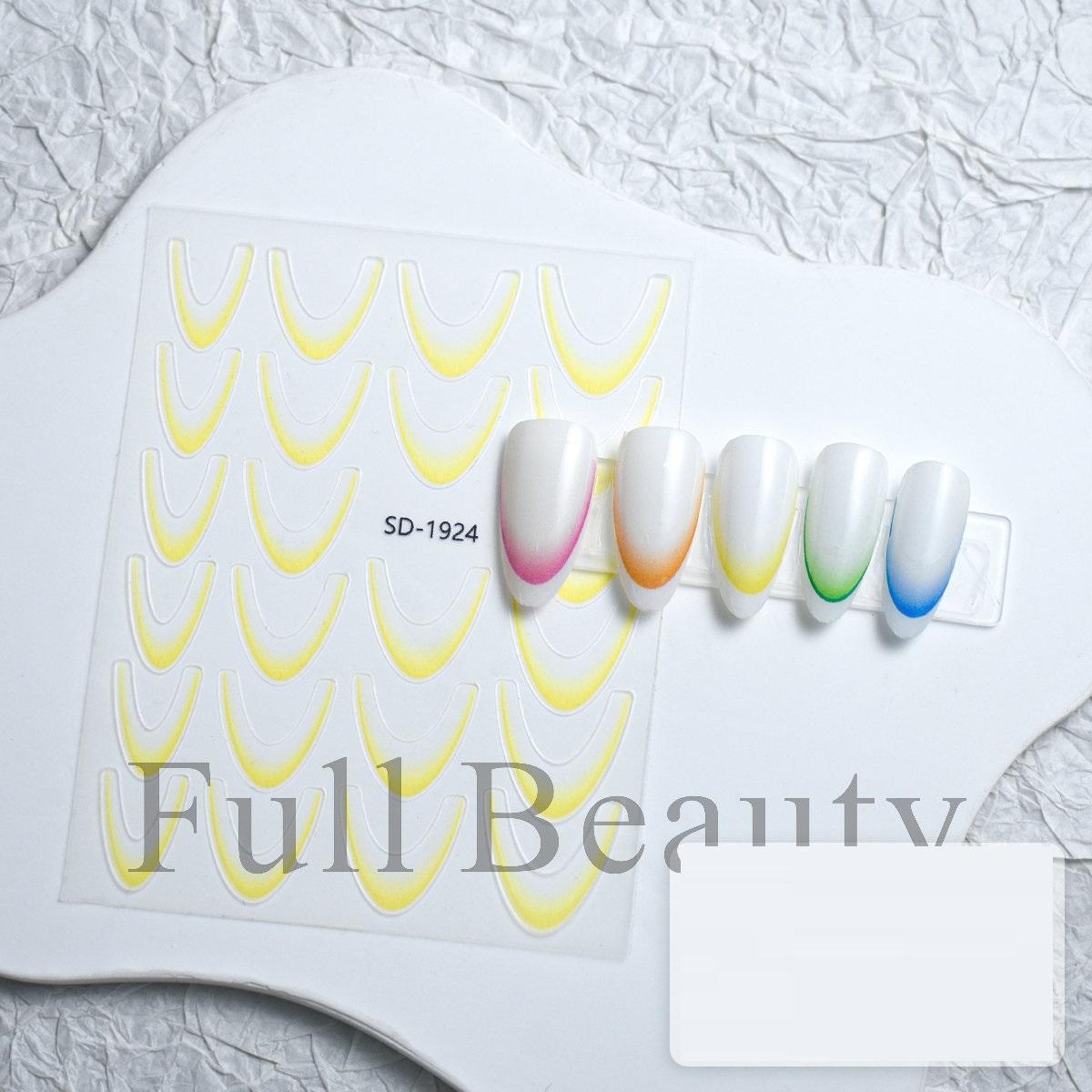 

Французские наклейки для ногтей, наклейки для дизайна ногтей, красочные слайдеры, декор для маникюра