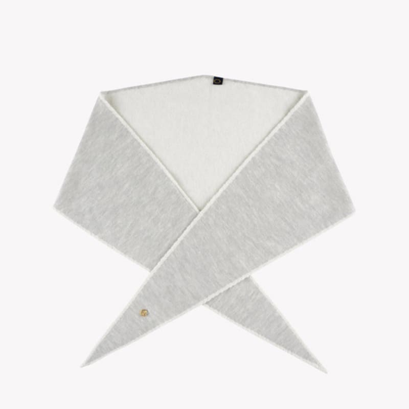 Saint Luxure 100% Wolle Dreieckiger Kleiner Schal Hellgrau