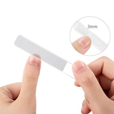 1 pz. Lime per unghie in vetro nano trasparente con scatola Strumento professionale per levigatura, lucidatura, manicure e cura lavabile