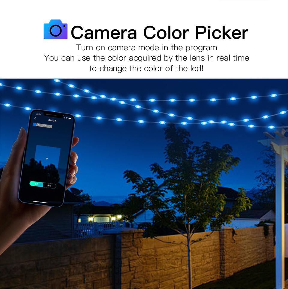 RGBIC USB 5V Christmas Tree LED String Light Bluetooth Music APP Control Fairy Lights Birthday Party Room Decor Garland Light