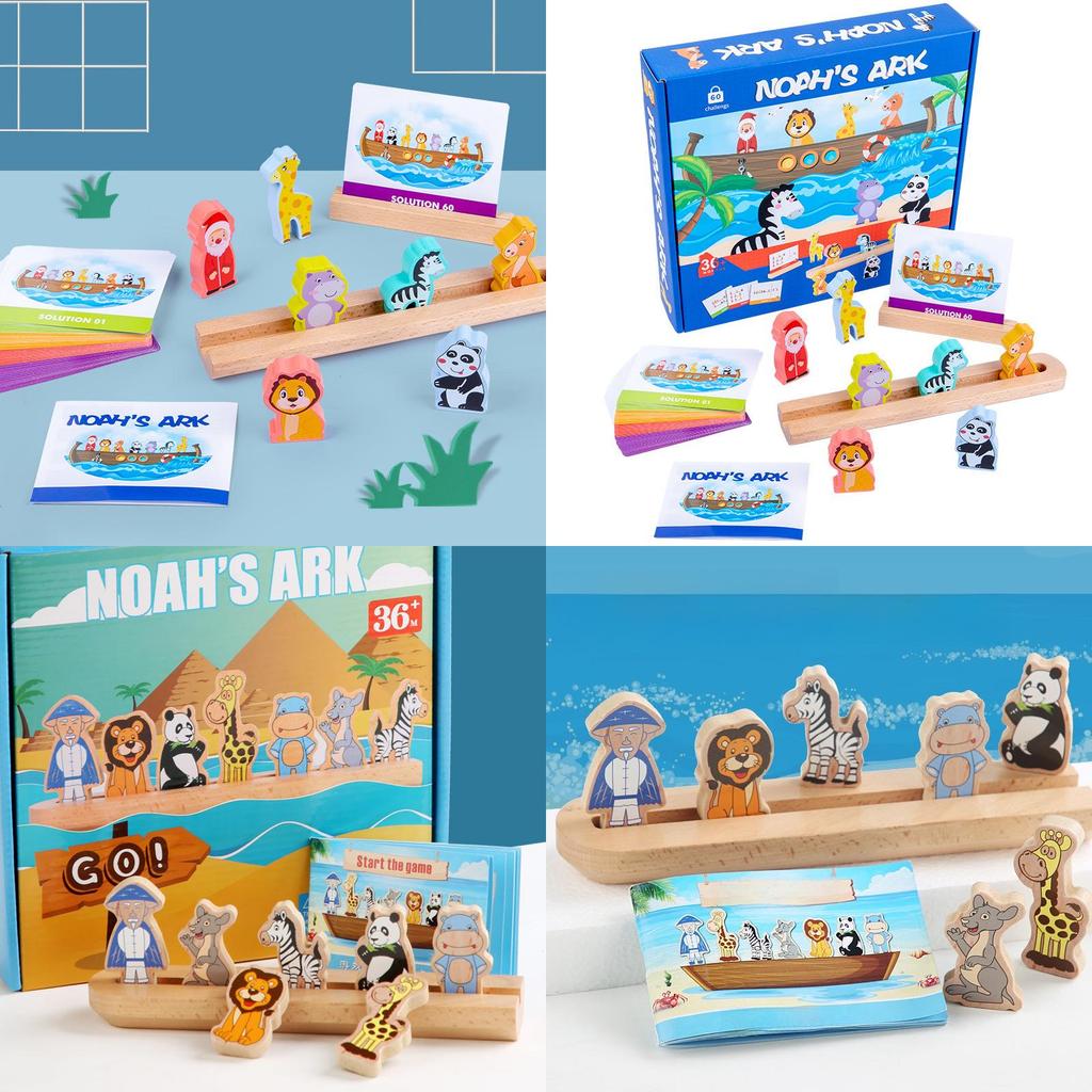 Noahs Ark Wooden Block Set For Early Childhood Cognitive Development