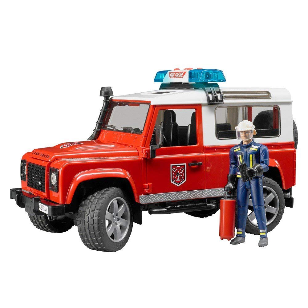 Bruder Land Rover Def. Wagon Firefighter Custom (with figure) BR02596